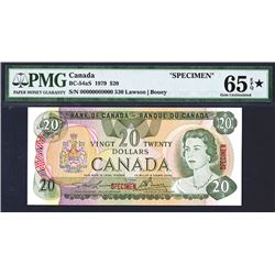 Bank of Canada, 1979 Specimen Banknote.