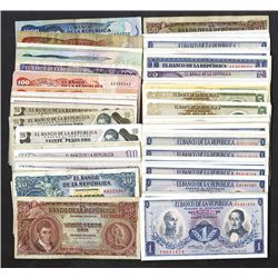 Banco de la Republica. Many types, ca.1953 to 1990.