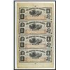 Image 1 : Banco de Tacna. Ca.1870's Uncut Sheet of 4 Notes.