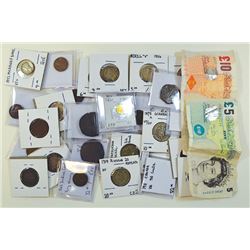 World coin and paper money group.