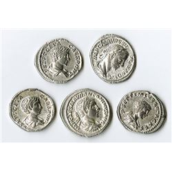 Geta (3) and two other denarius.