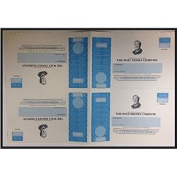 Walt Disney Company Proof Sheet of 4