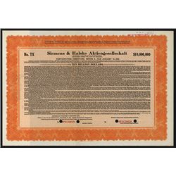 Siemens & Halske Corp. Specimen Bond.
