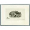 Image 1 : Smillie Engraving "Lion's Den" with a Small Self Portrait and Signed by Him.