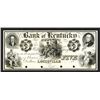 Image 1 : Bank of Kentucky, 18xx (ca.1840's) Proof Obsolete Banknote.