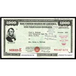U.S. Savings Bond, 1955 Series E Bond.