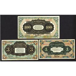 Russo-Asiatic Bank, ND 1917 "Harbin" Issue Trio.