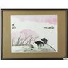 Image 1 : WC Landscape Painting on Paper w/Frame Signed