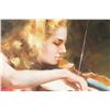Image 2 : Chinese Oil Painting on Canvas Girl Playing Violin
