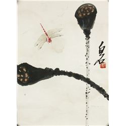 WC Lotus & Insects on Paper Qi Baishi 1864-1957