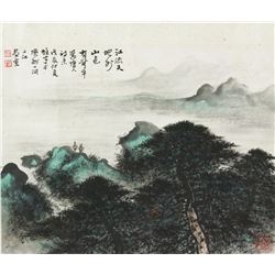 WC Landscape on Paper Li Xiongcai 1910-2001