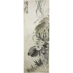 WC White Lotus Scroll Wu Changshuo 1844-1927