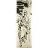 Image 1 : WC Figure Painting on Paper Roll Signed Zhao