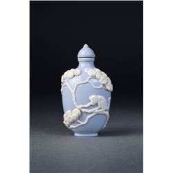 Chinese Lavender Porcelain Snuff Bottle Daoguang