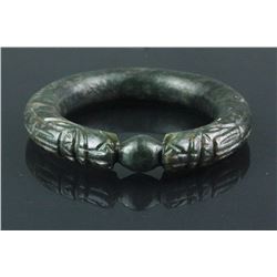 Chinese Green Hardstone Dragon Bangle