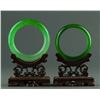 Image 1 : Charming Pair of Emerald Green Hardstone Bangles