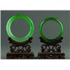 Image 2 : Charming Pair of Emerald Green Hardstone Bangles