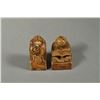 Image 2 : Pair Hardstone Seals of Reading Scholar & Frog