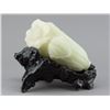 Image 2 : Chinese Hardstone Carved Cabbage with Stand