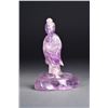 Image 1 : Chinese Carved Rose Quartz Figure of Guanyin