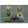 Image 1 : Pair Chinese Hardstone Carved Lions