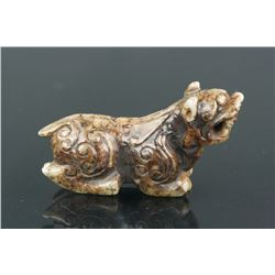 Chinese Old Jade Carved Tiger