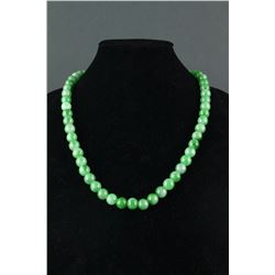 Jadeite Bead Necklace Polished Round Beads