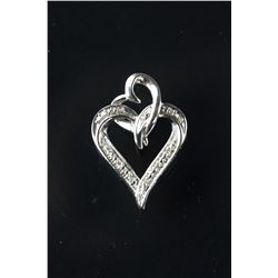 Sterling Silver CZ Heart Pendant