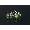 Image 1 : Sterling Silver Peridot Diamond Earrings CRV $588