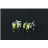 Image 2 : Sterling Silver Peridot Diamond Earrings CRV $588