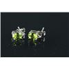 Image 3 : Sterling Silver Peridot Diamond Earrings CRV $588