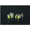 Image 4 : Sterling Silver Peridot Diamond Earrings CRV $588