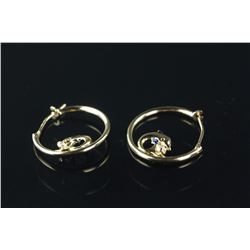 10kt Gold CZ ‘Dolphin’ Hoop Earrings Retail $350