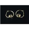 Image 2 : 10kt Gold CZ ‘Dolphin’ Hoop Earrings Retail $350