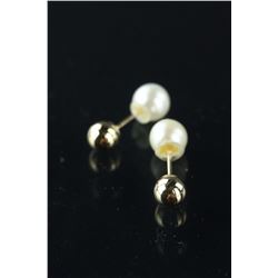 10kt Gold Reversible 2 in1 Pearl Earrings $290