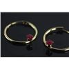 Image 2 : 14kt Gold Ruby (0.18ct) Hoop Earrings Retail $200