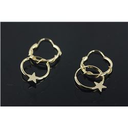 14kt Gold Hoop Earrings (2 Pairs) Retail $240