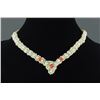 Image 1 : Chinese White Pearl w/ Coral Necklace