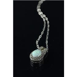 Sterling Silver Opal Pendant Necklace CRV $550