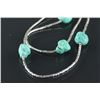 Image 3 : 2Pc Tibet Turquoise & Silver Chain Necklace