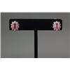 Image 2 : 4 Pc of Chinese Red Ruby Silver Jewellery Set