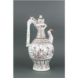 Copper Red Chicken Head Porcelain Ewer Hongwu MK