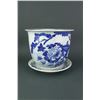 Image 4 : Porcelain BW Porcelain Planter w/Hole & Saucer