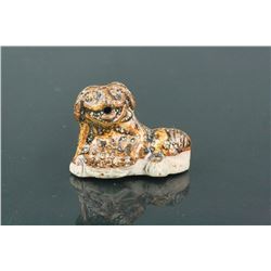 Chinese Old Dog Figure Pottery Water Dropper