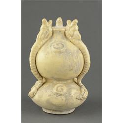 Chinese Song Style White Pottery Jar with Dragons