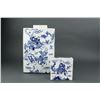 Image 4 : Chinese BW Square Porcelain Jar w/Cover Kangxi MK