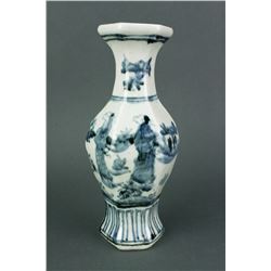 Chinese Old Hexagon Blue & White Porcelain Vase