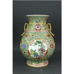 Chinese Famille Rose Porcelain Vase Qianlong Mk