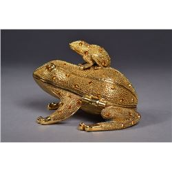 Chinese Gold Jeweled Gold Coloured Frog Box