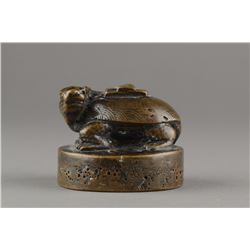 Chinese 18th/19thC Bronze Archaistic Turtle Seal